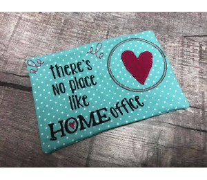 Stickdatei ITH - Türschild & Mug Rug There's no place like Homeoffice